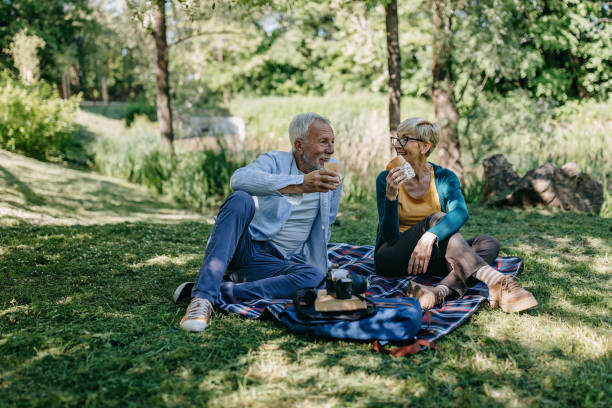 istock Senior couple on the picnic 1321542410