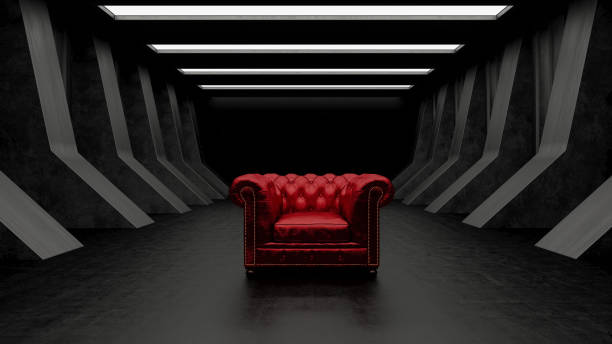 Red Armchair with Black Corridor