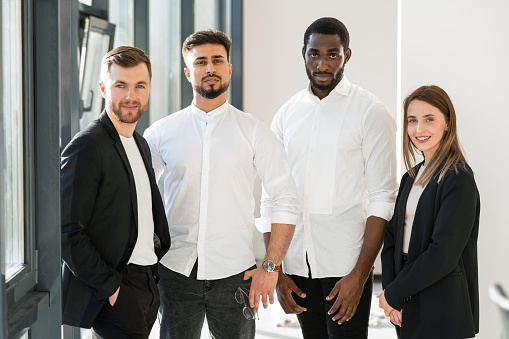 Portrait of young multiracial office workers. Business colleagues