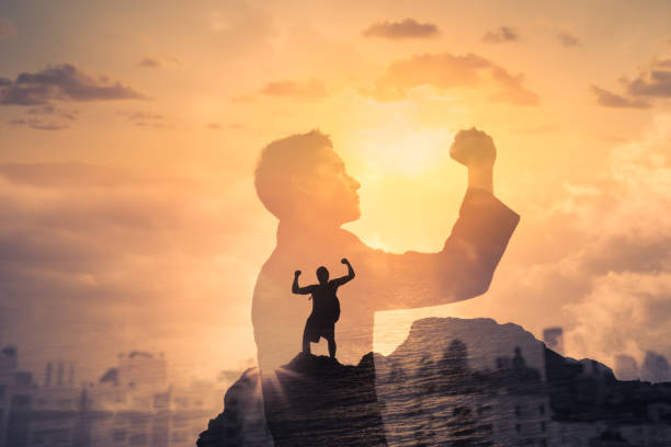 istock Success, achievement, strength and confidence. 1321550443