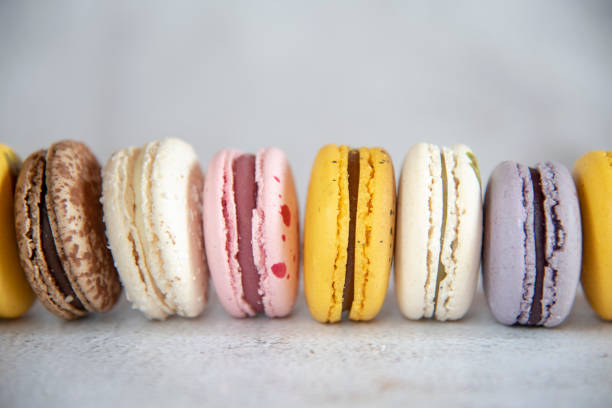 istock Typical and colorful french macaroons pastries. 1321552592