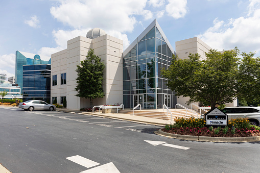Aerial view of a data center in Ashburn, Virginia