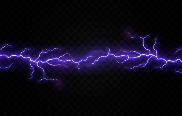 Vector lightning, lightning, thunderstorm, lighting. Natural phenomenon, light effect. Vector lightning, lightning, thunderstorm, lighting. Natural phenomenon, light effect. Vector. lightning backgrounds stock illustrations
