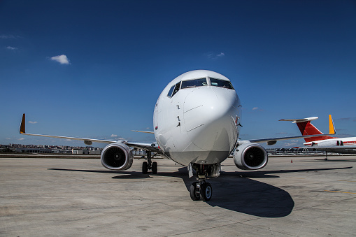 Boeing 737-800 airplane in Sabiha Gokcen Airport of Istanbul