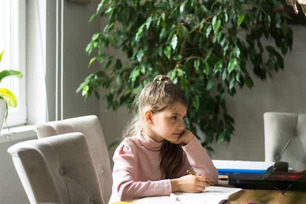 istock Little girl studying 1321571189