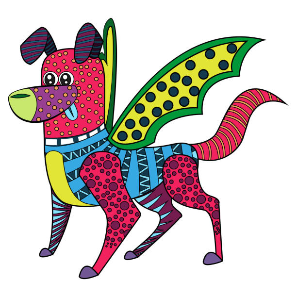 Ilustración de Personaje Aislado De Alebrije De Perro Mexicano y más  Vectores Libres de Derechos de Alebrije - Alebrije, Vector, Animal - iStock