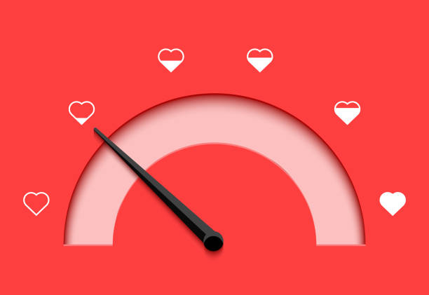 ilustrações, clipart, desenhos animados e ícones de indicador de coração do medidor de amor. dia de amor teste completo de fundo valentine progresso cartão de fundo - speedometer gauge car speed