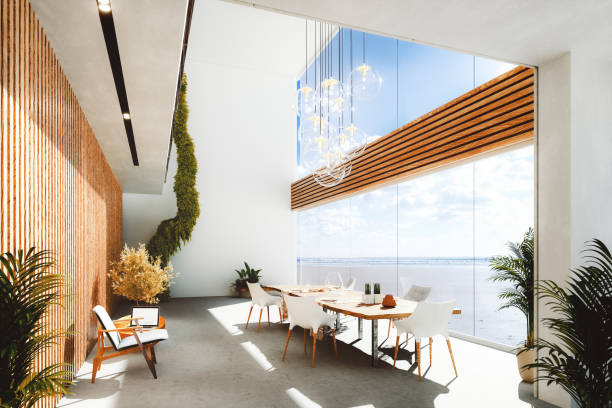 Modern luxury holiday villa at seaside