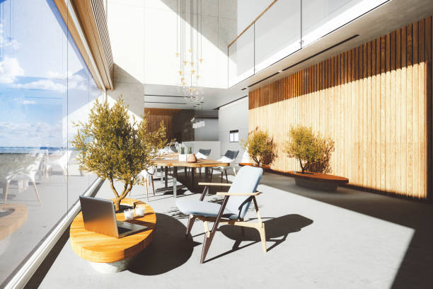 istock Modern luxury holiday villa at seaside 1321597866