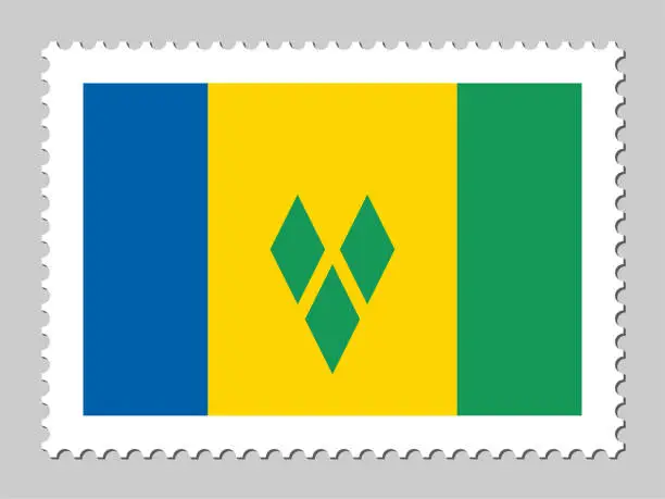 Vector illustration of Saint Vincent and the Grenadines
flag postage stamp