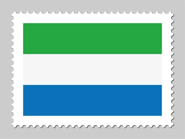 Vector illustration of Sierra Leone
flag postage stamp