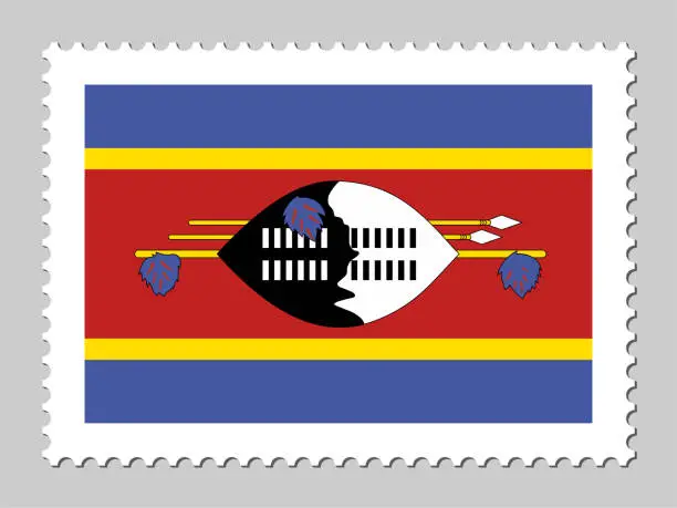 Vector illustration of Eswatini flag postage stamp