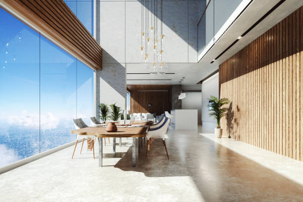 istock Modern luxury holiday villa at seaside 1321598064