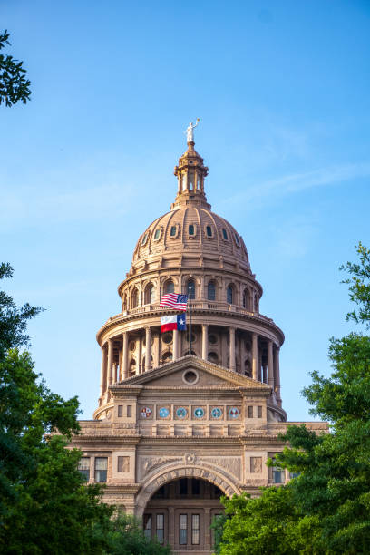 텍사스 주 오스틴에 있는 텍사스 주 의사당 빌딩, 텍사스 - texas state flag texas dome austin texas 뉴스 사진 이미지