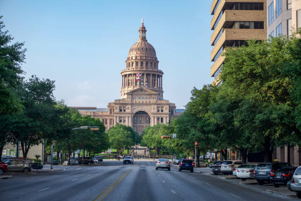 텍사스 주 오스틴에 있는 텍사스 주 의사당 빌딩, 텍사스 - texas state flag texas dome austin texas 뉴스 사진 이미지
