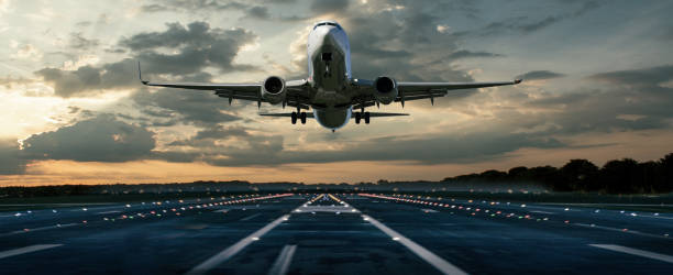 istock Airplane landing and Start 1321608980
