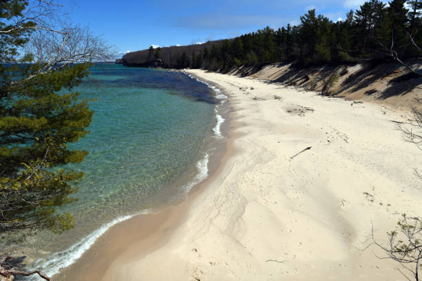 Chapel Rock Beach at the Pictured Rocks National Lakeshore, near Munising, Michigan, USA.