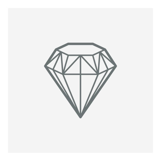 ilustraciones, imágenes clip art, dibujos animados e iconos de stock de icono de vector de gema - gem jewelry hexagon square