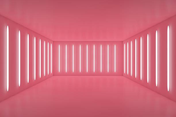 istock 3d render, abstract urban background, empty pink corridor, room, concrete walls, illuminated tunnel, sun rays, daylight, light and shadows 1321634988