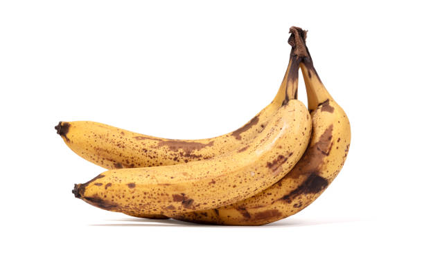 istock Overripe bananas isolated on a white background 1321646396