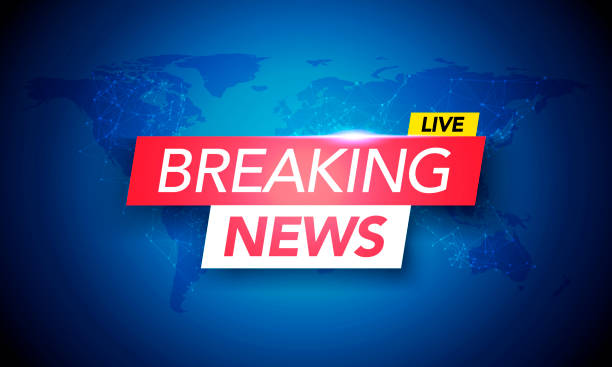 istock Vector Illustration Breaking News Live on World Map Background for Business and Technology 1321648913