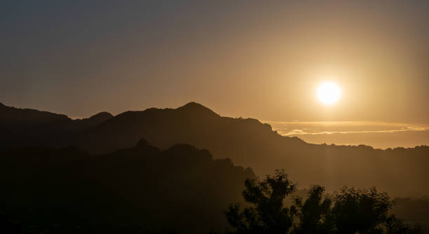 istock Scenic View Of Silhouette Mountains Against Sky During Sunset 1321652532