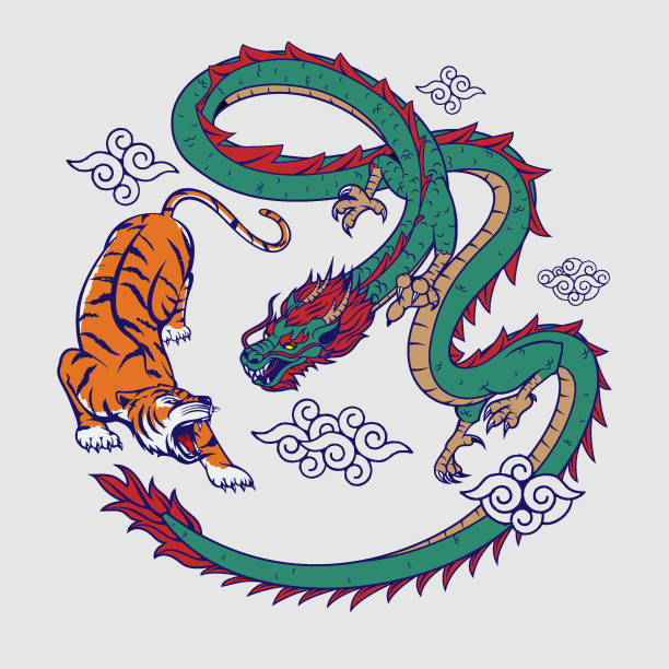 248 Cartoon Of A Traditional Dragon Tattoos Illustrations & Clip Art -  iStock