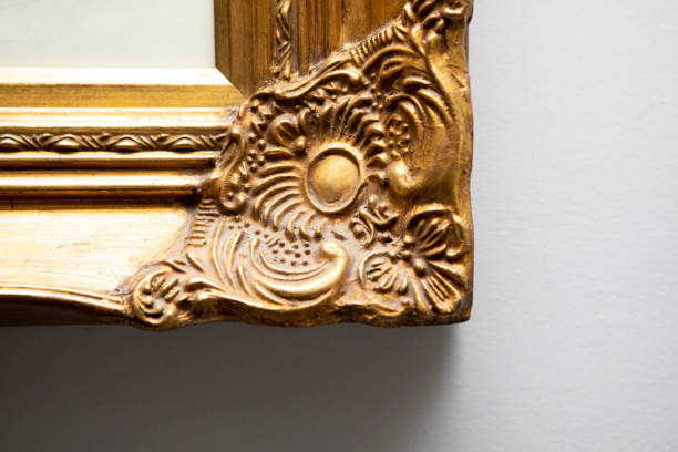 istock Corner of a gold picture frame in close-up 1321655707