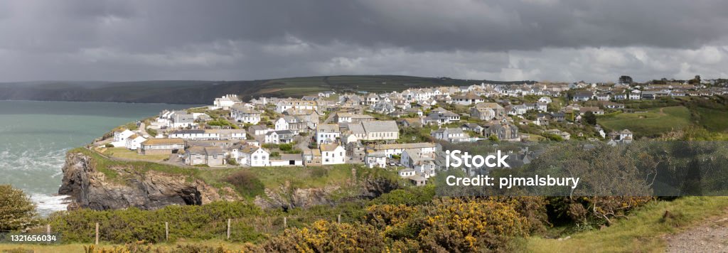 Port Isaac Headland Taken in Cornwall in May 2021 Atlantic Ocean Stock Photo