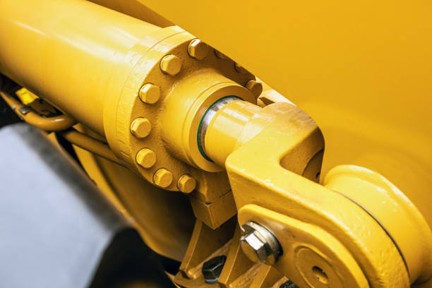 istock hydraulic cylinders and hydraulic system of a tractor or bulldozer 1321659600