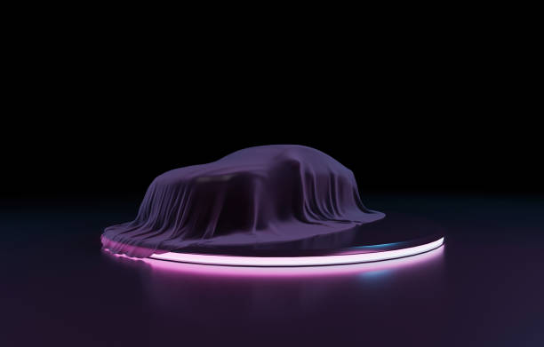 presentation of a car covered with cloth