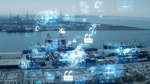istock Industrial technology concept. Communication network. INDUSTRY 4.0. Factory automation. 1321662849