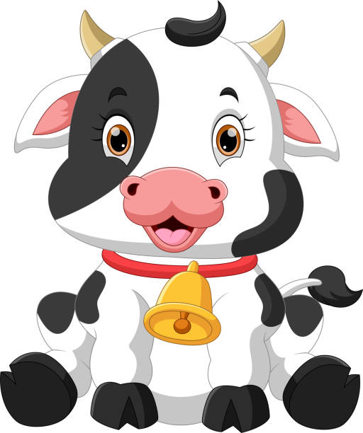 cartoon cute baby cow posing sitting vector illustration of cartoon cute baby cow posing sitting british beef cow stock illustrations