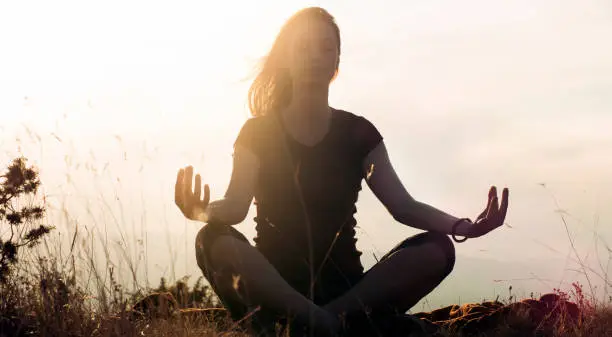 Gyan mudra close up outdoors