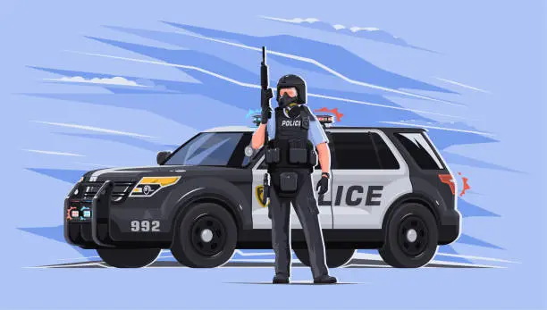 Vector illustration of Police