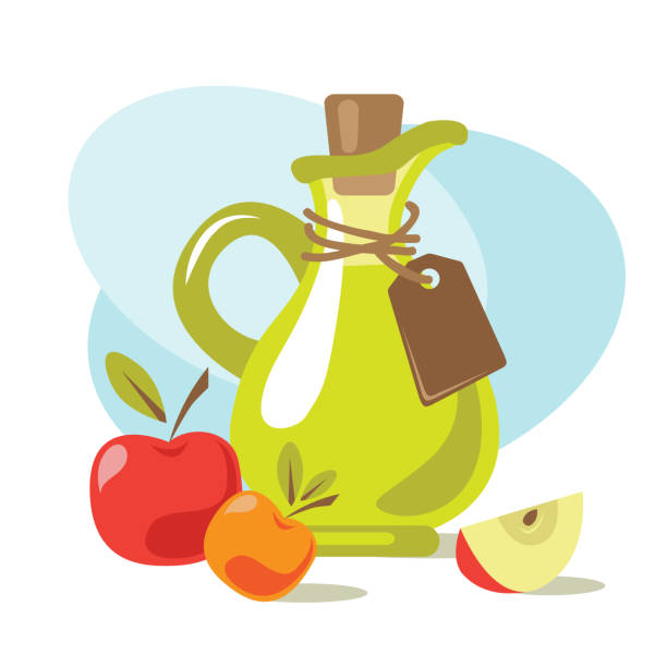 Apple cider vinegar vector art illustration