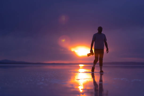 Photographer silhouette in Salt Lake