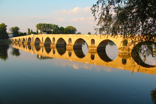 Meric Bridge in Edirne is one of the works of the Ottoman Empire.