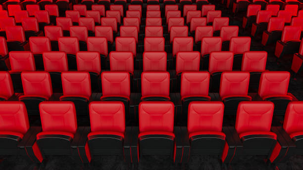 istock Empty Red Seats in Movie Theater 1321681345