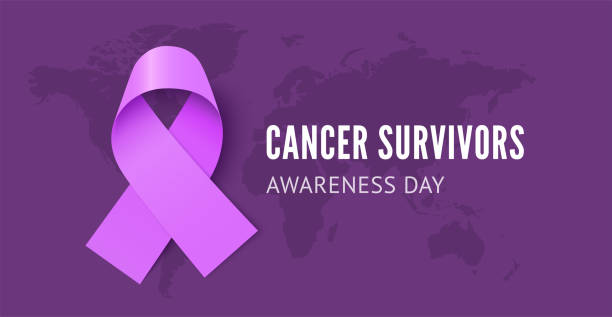 Cancer survivors awareness day banner vector template Cancer survivors awareness day banner vector template with world map background survival stock illustrations