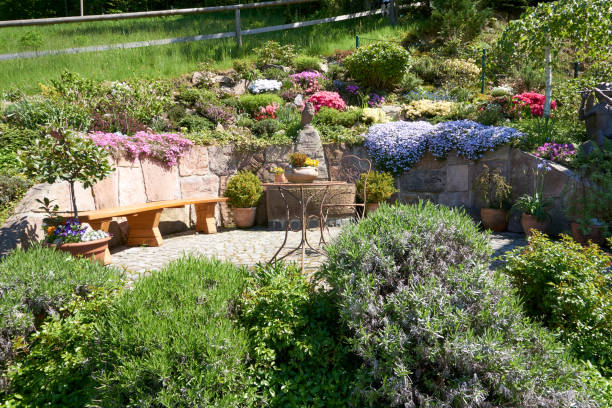 istock beautiful garden with colorful flowers 1321687108
