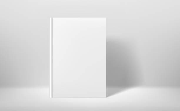 закрытая книга с твердом переплете в ярком интерьере вектор макет - booboo stock illustrations