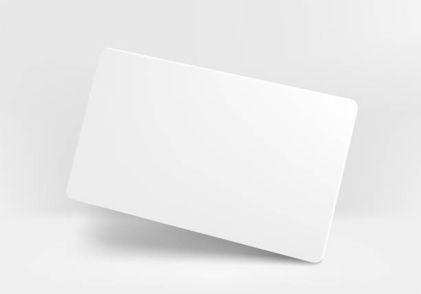 White blank business card on bright background Vector illustration credit card stock illustrations