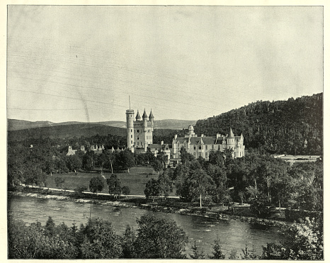 Vintage photograph of Balmoral Castle, Scotland, Victorian 19th Century