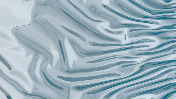 istock Futuristic abstract metal fabric background with pleats. 3D render 1321696242