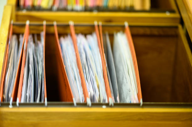 istock Important documents in files placed in the filing cabinet