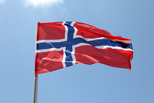 Norway flag waving