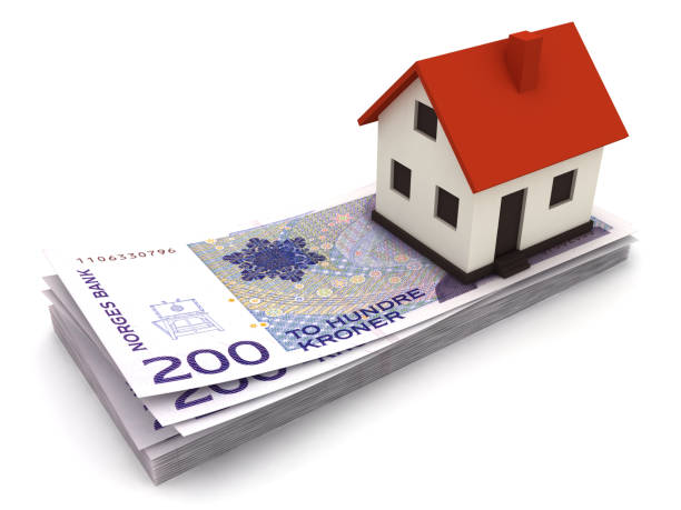 norvegia krone finanziare mutuo assicurazione casa acquistare affitto casa - norwegian coin foto e immagini stock