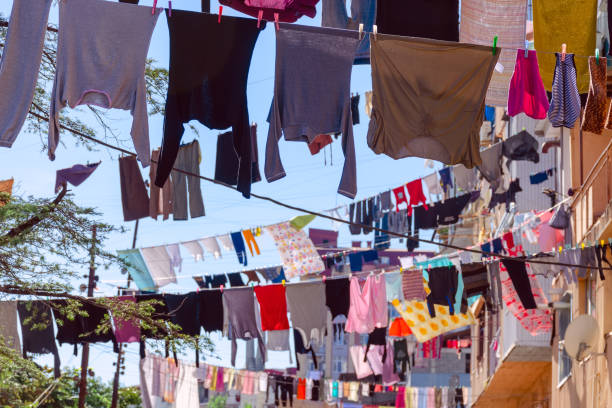 istock Rows of clothes drying in the sun 1321701468
