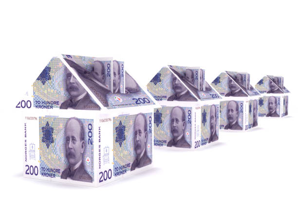 norvegia krone finanziare mutuo assicurazione casa acquistare affitto casa - norwegian coin foto e immagini stock